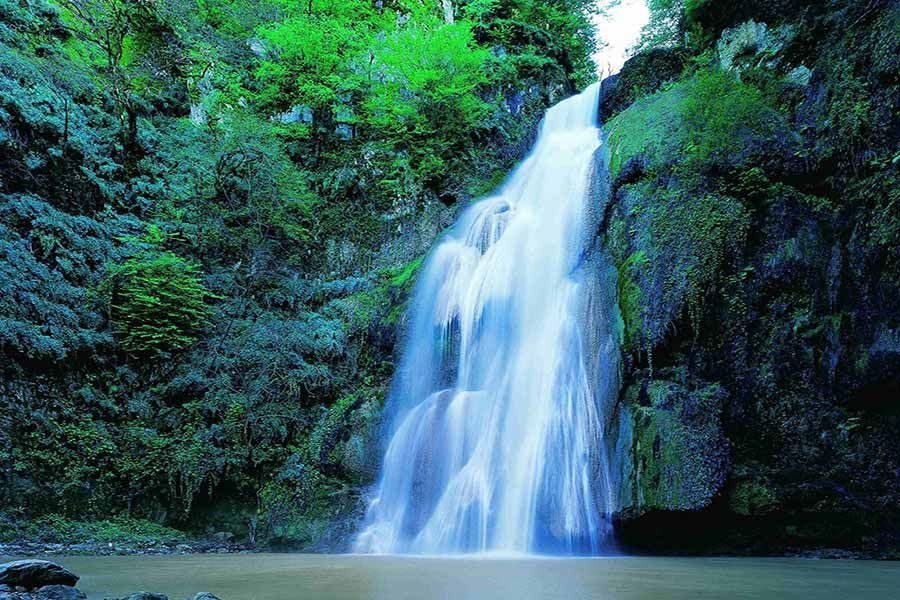 Lowe Waterfall Attractions of Golestan Province in Iran